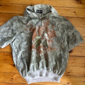 ☀️3/$25 Alan Stuart Retro pullover polo shells Vintage banded waist large